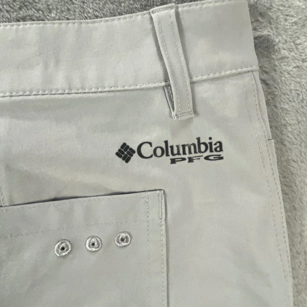 COLUMBIA PFG Fishing Shorts Mens 38‎ Gray Performance Outdoor Utility Summer